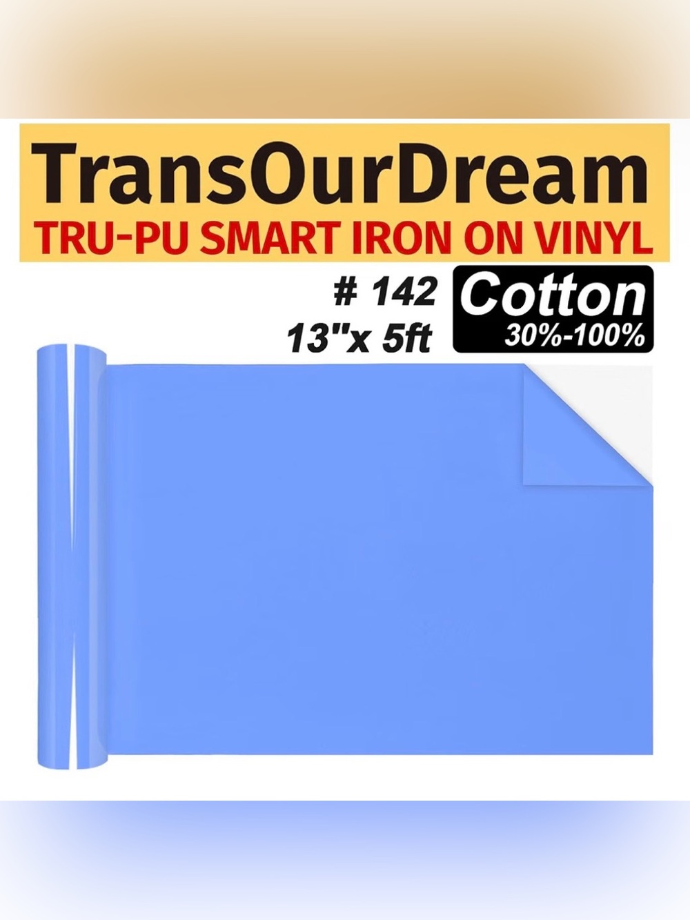 Light Blue Heat Transfer Vinyl Roll - 13" x 5ft